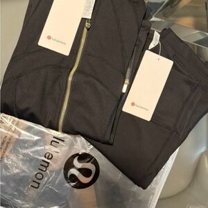 Lululemon Black Full-Zip Jacket and Leggings Set